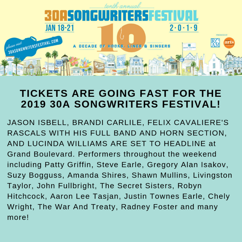 30A Songwriters Festival 2019 Lineup