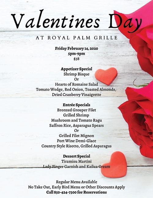 Valentines Dinner at Royal Palm Grille 