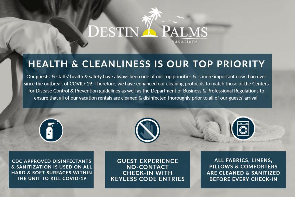 Destin Palms Vacations - COVID-19 Cleaning Measures